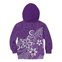Polynesia Kid Hoodie Plumeria Purple Curves - Wonder Print Shop