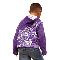 Polynesia Kid Hoodie Plumeria Purple Curves - Wonder Print Shop