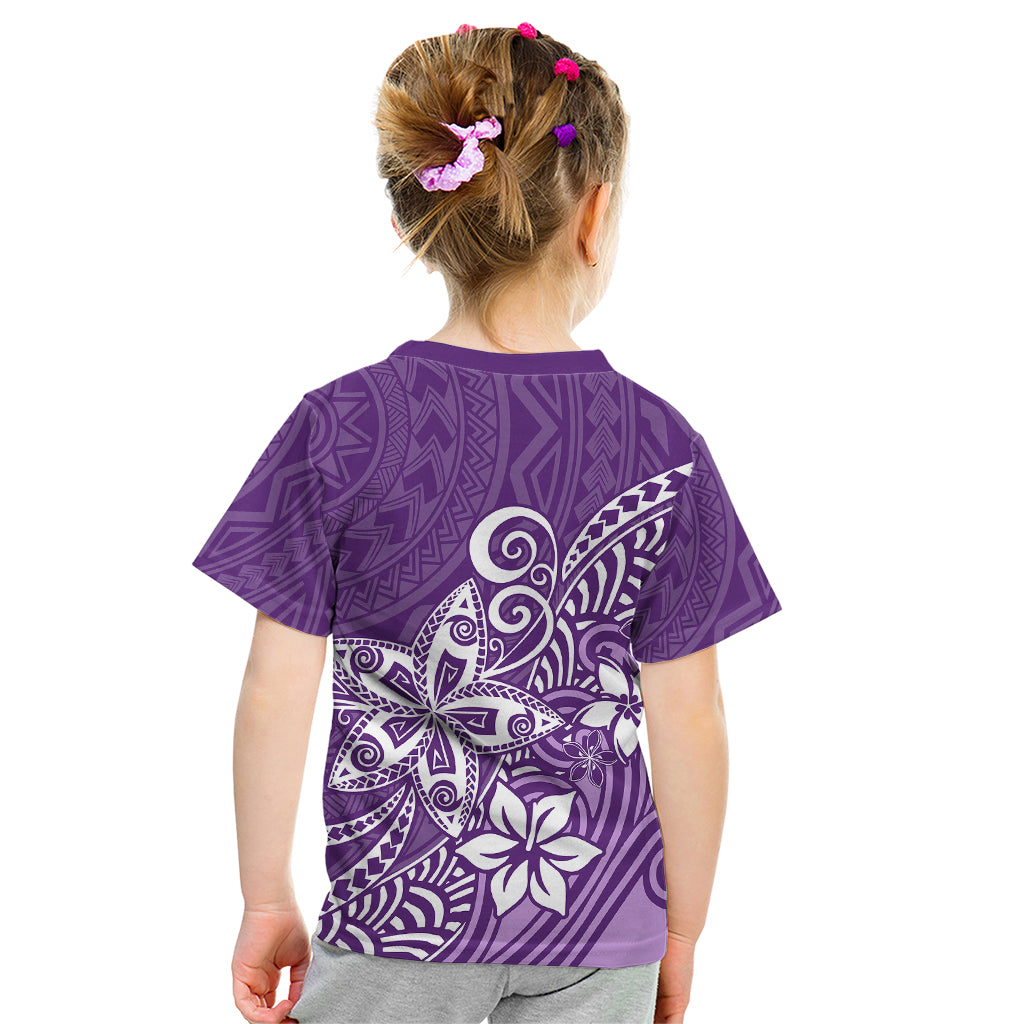Polynesia Kid T Shirt Plumeria Purple Curves - Wonder Print Shop