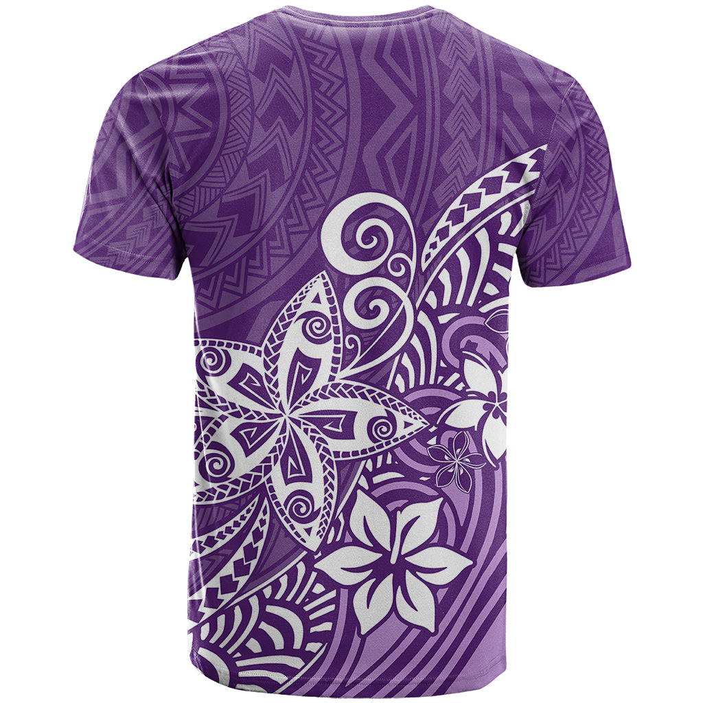 Polynesia T Shirt Plumeria Purple Curves - Wonder Print Shop