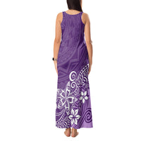 Polynesia Tank Maxi Dress Plumeria Purple Curves - Wonder Print Shop
