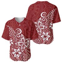 Polynesia Baseball Jersey Plumeria Red Curves LT7 - Wonder Print Shop