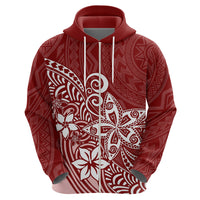 Polynesia Hoodie Plumeria Red Curves - Wonder Print Shop