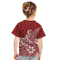 Polynesia Kid T Shirt Plumeria Red Curves - Wonder Print Shop