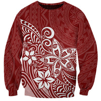 Polynesia Sweatshirt Plumeria Red Curves - Wonder Print Shop