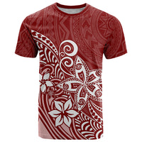 Polynesia T Shirt Plumeria Red Curves - Wonder Print Shop