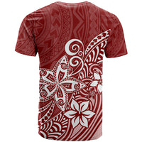 Polynesia T Shirt Plumeria Red Curves - Wonder Print Shop
