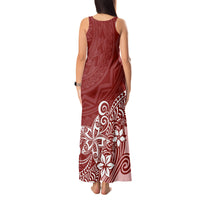 Polynesia Tank Maxi Dress Plumeria Red Curves - Wonder Print Shop