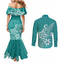 polynesia-couples-matching-mermaid-dress-and-long-sleeve-button-shirts-plumeria-teal-curves