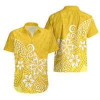 Polynesia Hawaiian Shirt Plumeria Yellow Curves - Wonder Print Shop