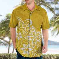 Polynesia Hawaiian Shirt Plumeria Yellow Curves - Wonder Print Shop