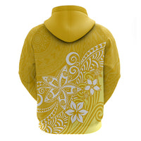 Polynesia Hoodie Plumeria Yellow Curves - Wonder Print Shop