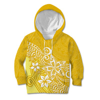 Polynesia Kid Hoodie Plumeria Yellow Curves - Wonder Print Shop