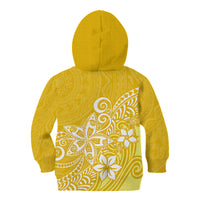 Polynesia Kid Hoodie Plumeria Yellow Curves - Wonder Print Shop