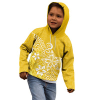 Polynesia Kid Hoodie Plumeria Yellow Curves - Wonder Print Shop