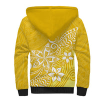 Polynesia Sherpa Hoodie Plumeria Yellow Curves - Wonder Print Shop