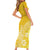 Polynesia Short Sleeve Bodycon Dress Plumeria Yellow Curves - Wonder Print Shop