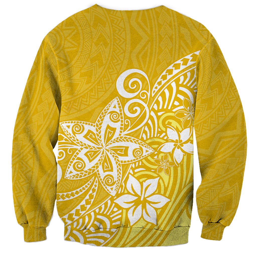 Polynesia Sweatshirt Plumeria Yellow Curves - Wonder Print Shop