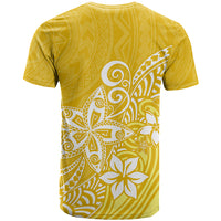Polynesia T Shirt Plumeria Yellow Curves - Wonder Print Shop