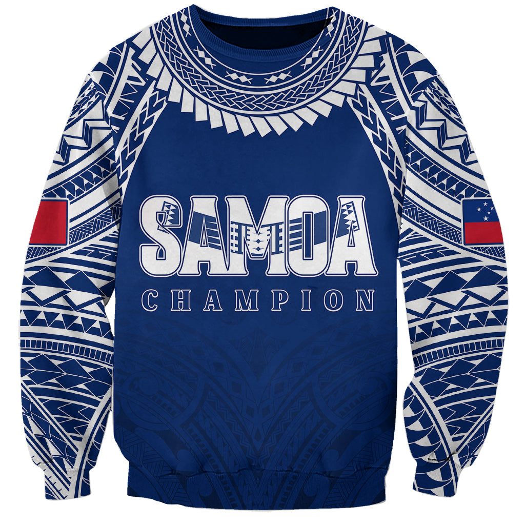Personalised Samoa Rugby Sweatshirt WC 2023 Champions - Wonder Print Shop