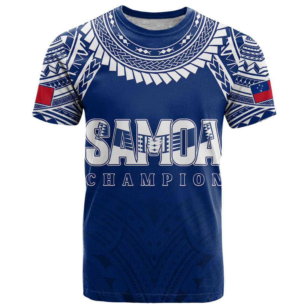 Personalised Samoa Rugby T Shirt WC 2023 Champions - Wonder Print Shop