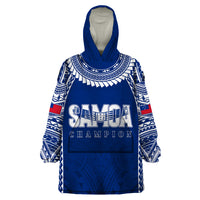 Personalised Samoa Rugby Wearable Blanket Hoodie WC 2023 Champions - Wonder Print Shop
