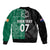 Personalised New Zealand Mix Ireland Rugby Sleeve Zip Bomber Jacket Celtic Knot Mix Silver Ferns - Wonder Print Shop