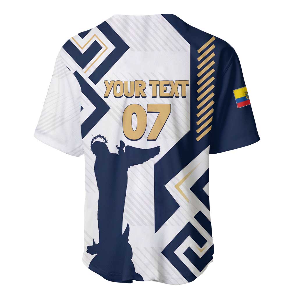 Ecuador Football Custom Baseball Jersey La Tricolors 2024 Virgen de El Panecillo LT7 - Wonder Print Shop