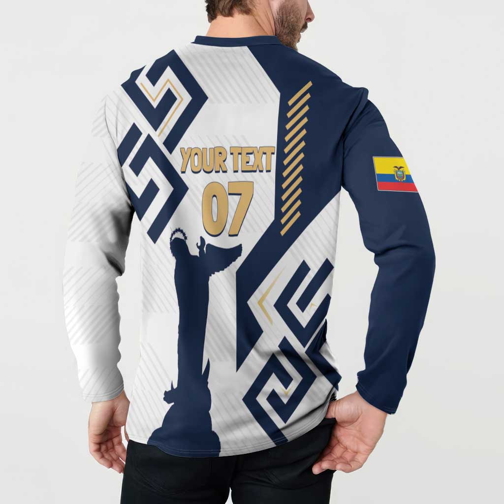 Ecuador Football Custom Button Sweatshirt La Tricolors 2024 Virgen de El Panecillo LT7 - Wonder Print Shop