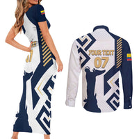 Ecuador Football Custom Couples Matching Short Sleeve Bodycon Dress and Long Sleeve Button Shirt La Tricolors 2024 Virgen de El Panecillo LT7 - Wonder Print Shop