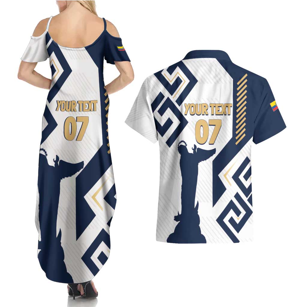 Ecuador Football Custom Couples Matching Summer Maxi Dress and Hawaiian Shirt La Tricolors 2024 Virgen de El Panecillo LT7 - Wonder Print Shop