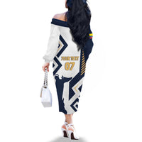 Ecuador Football Custom Family Matching Off The Shoulder Long Sleeve Dress and Hawaiian Shirt La Tricolors 2024 Virgen de El Panecillo - Wonder Print Shop