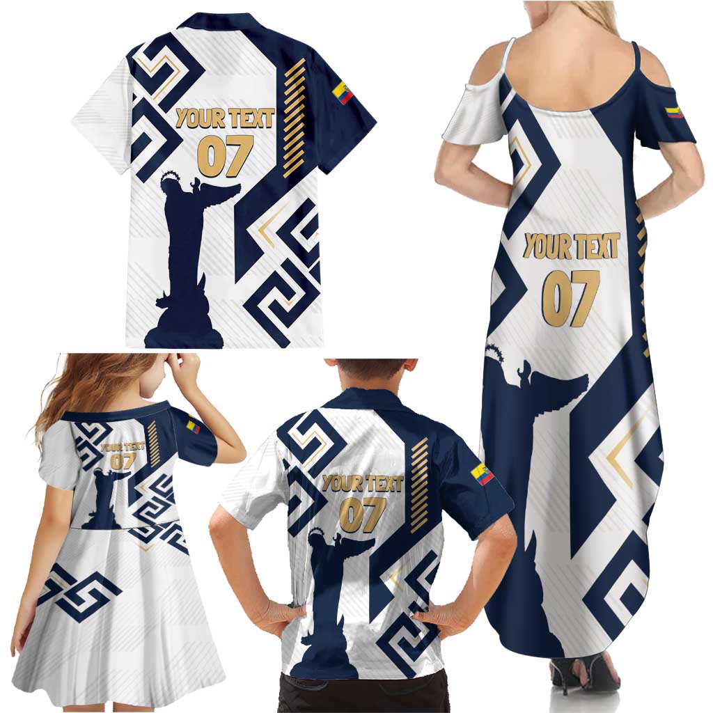 Ecuador Football Custom Family Matching Summer Maxi Dress and Hawaiian Shirt La Tricolors 2024 Virgen de El Panecillo - Wonder Print Shop