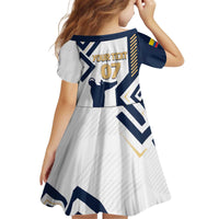 Ecuador Football Custom Kid Short Sleeve Dress La Tricolors 2024 Virgen de El Panecillo - Wonder Print Shop