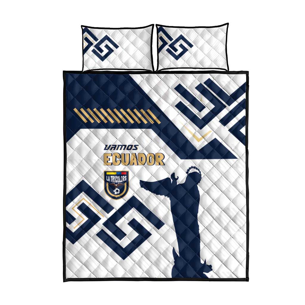 Ecuador Football Quilt Bed Set La Tricolors 2024 Virgen de El Panecillo - Wonder Print Shop
