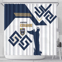 Ecuador Football Custom Shower Curtain La Tricolors 2024 Virgen de El Panecillo