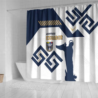 Ecuador Football Custom Shower Curtain La Tricolors 2024 Virgen de El Panecillo