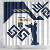 Ecuador Football Custom Shower Curtain La Tricolors 2024 Virgen de El Panecillo