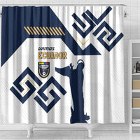 Ecuador Football Custom Shower Curtain La Tricolors 2024 Virgen de El Panecillo