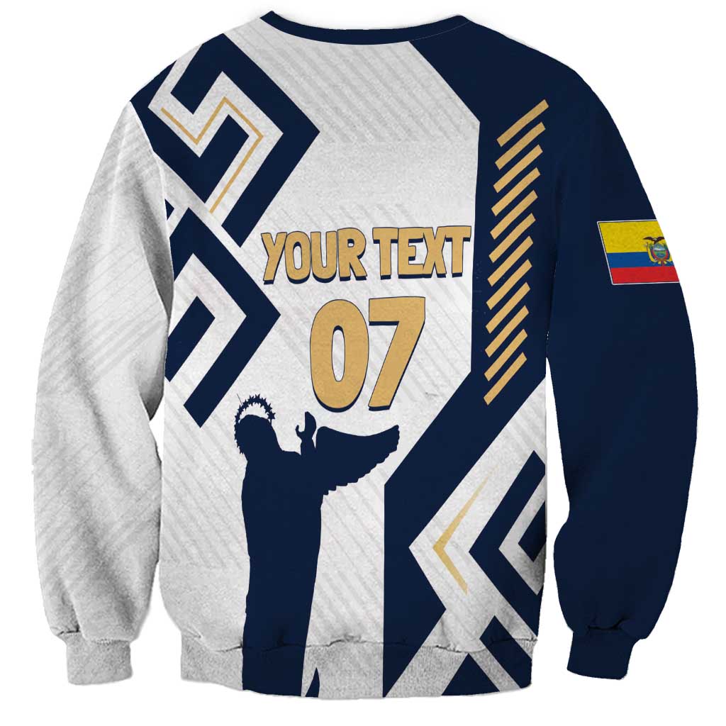 Ecuador Football Custom Sweatshirt La Tricolors 2024 Virgen de El Panecillo - Wonder Print Shop