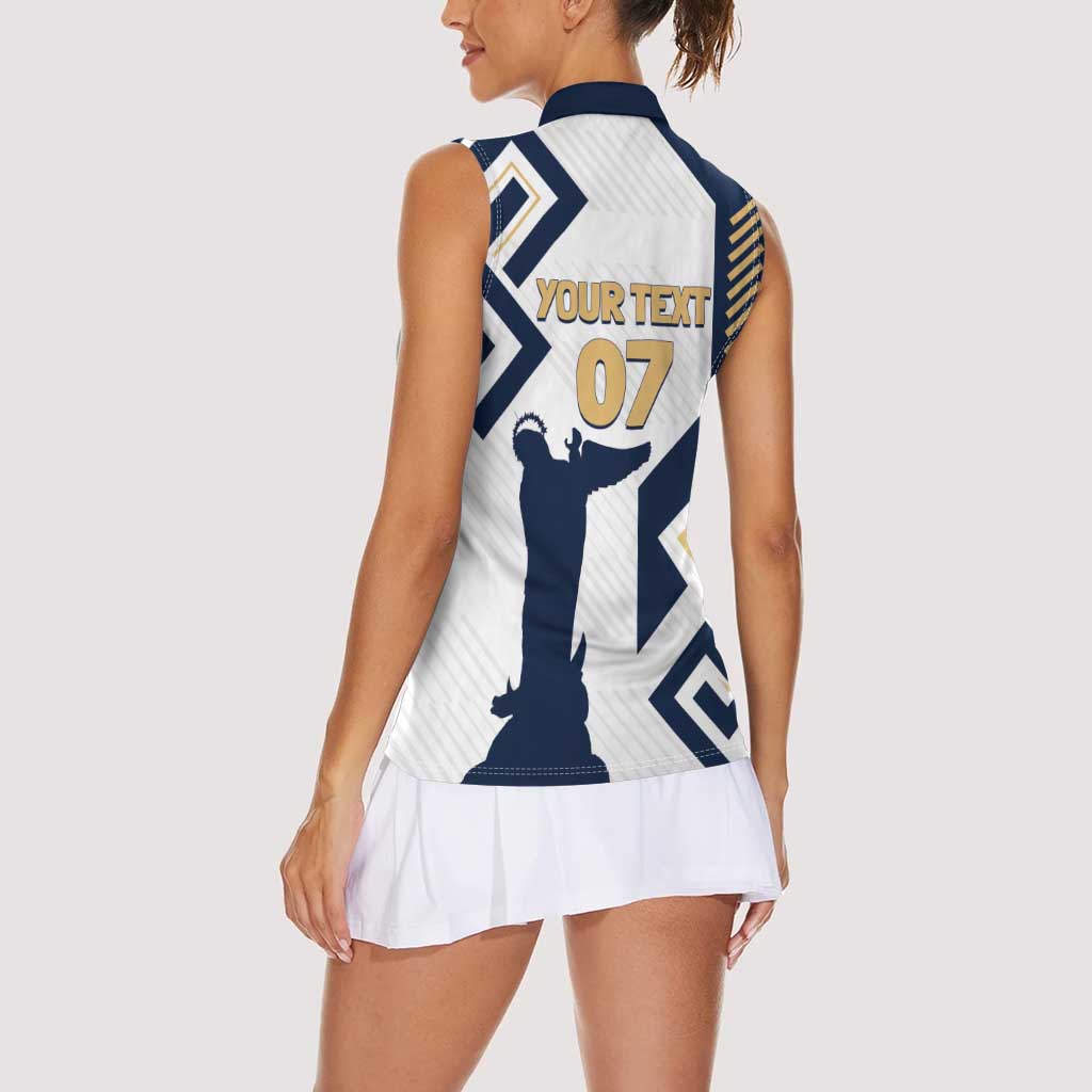 Ecuador Football Custom Women Sleeveless Polo Shirt La Tricolors 2024 Virgen de El Panecillo - Wonder Print Shop