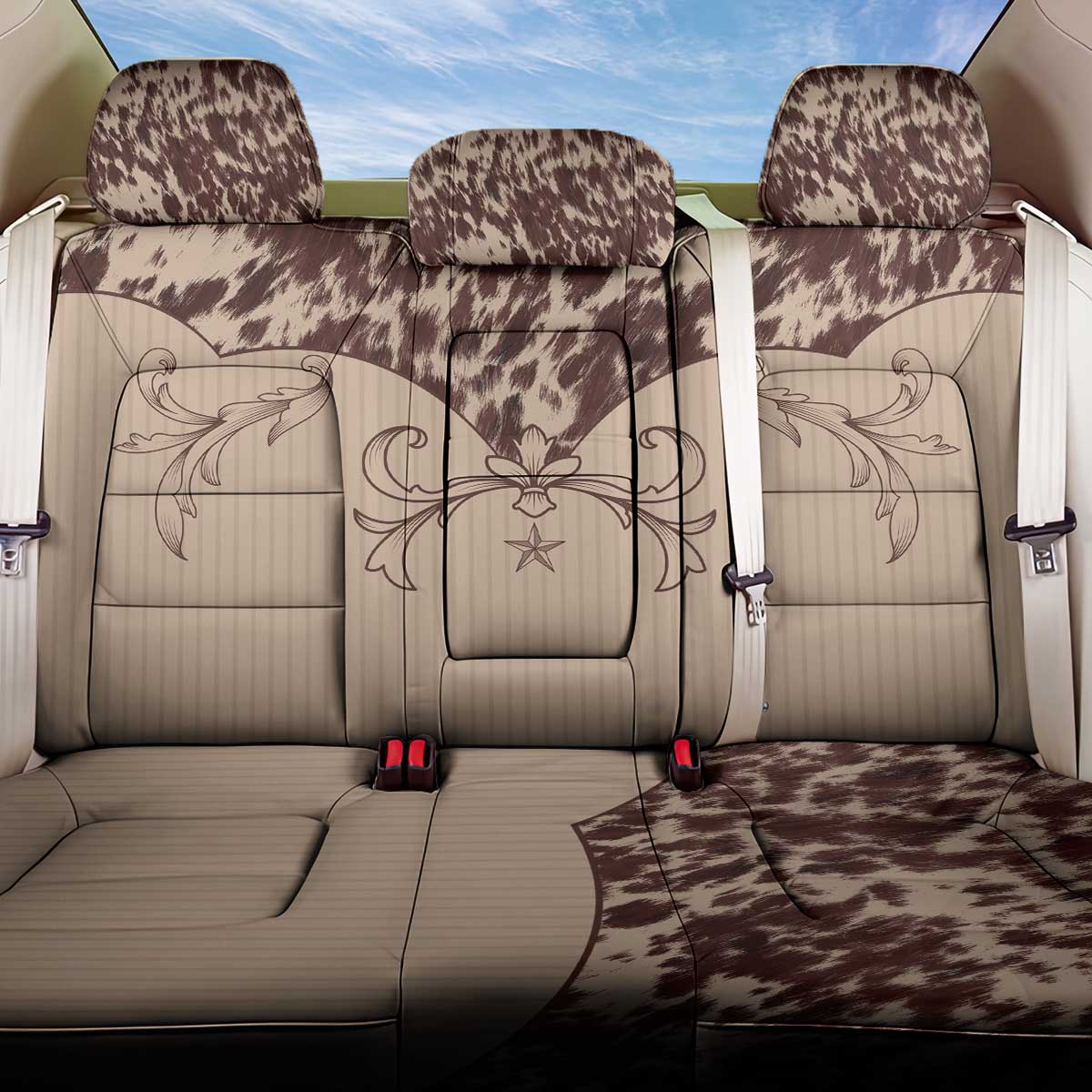 Cowboys Wild West Back Car Seat Cover Cow Prints - Wonder Print Shop