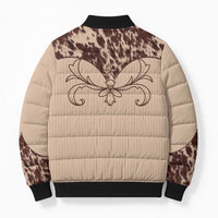 Cowboys Wild West Bomber Puffer Jacket Cow Prints - Wonder Print Shop