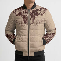 Cowboys Wild West Bomber Puffer Jacket Cow Prints - Wonder Print Shop