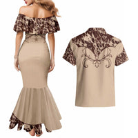 Cowboys Wild West Couples Matching Mermaid Dress and Hawaiian Shirt Cow Prints - Wonder Print Shop