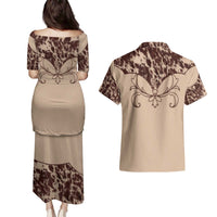 Cowboys Wild West Couples Matching Puletasi and Hawaiian Shirt Cow Prints - Wonder Print Shop