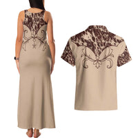 Cowboys Wild West Couples Matching Tank Maxi Dress and Hawaiian Shirt Cow Prints - Wonder Print Shop