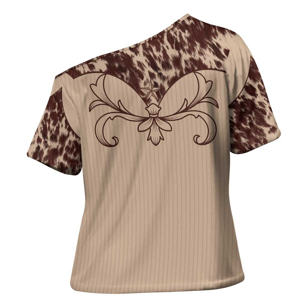 Cowboys Wild West Cross Shoulder Shirt Cow Prints - Wonder Print Shop