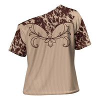 Cowboys Wild West Cross Shoulder Shirt Cow Prints - Wonder Print Shop