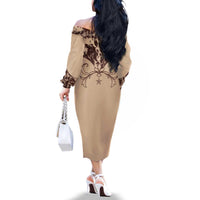 Cowboys Wild West Family Matching Off The Shoulder Long Sleeve Dress and Hawaiian Shirt Cow Prints - Wonder Print Shop